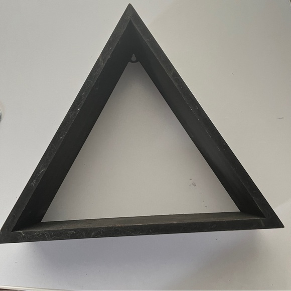 Wooden Black Shelf Triangular Wall Decor Art - Picture 3 of 5